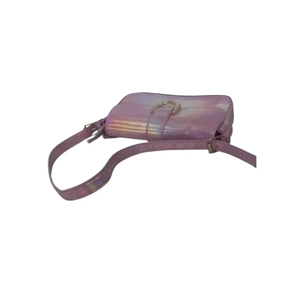 Y2K Holographic Pink Baguette Shoulder Bag Buckle Flap Fairycore Festival